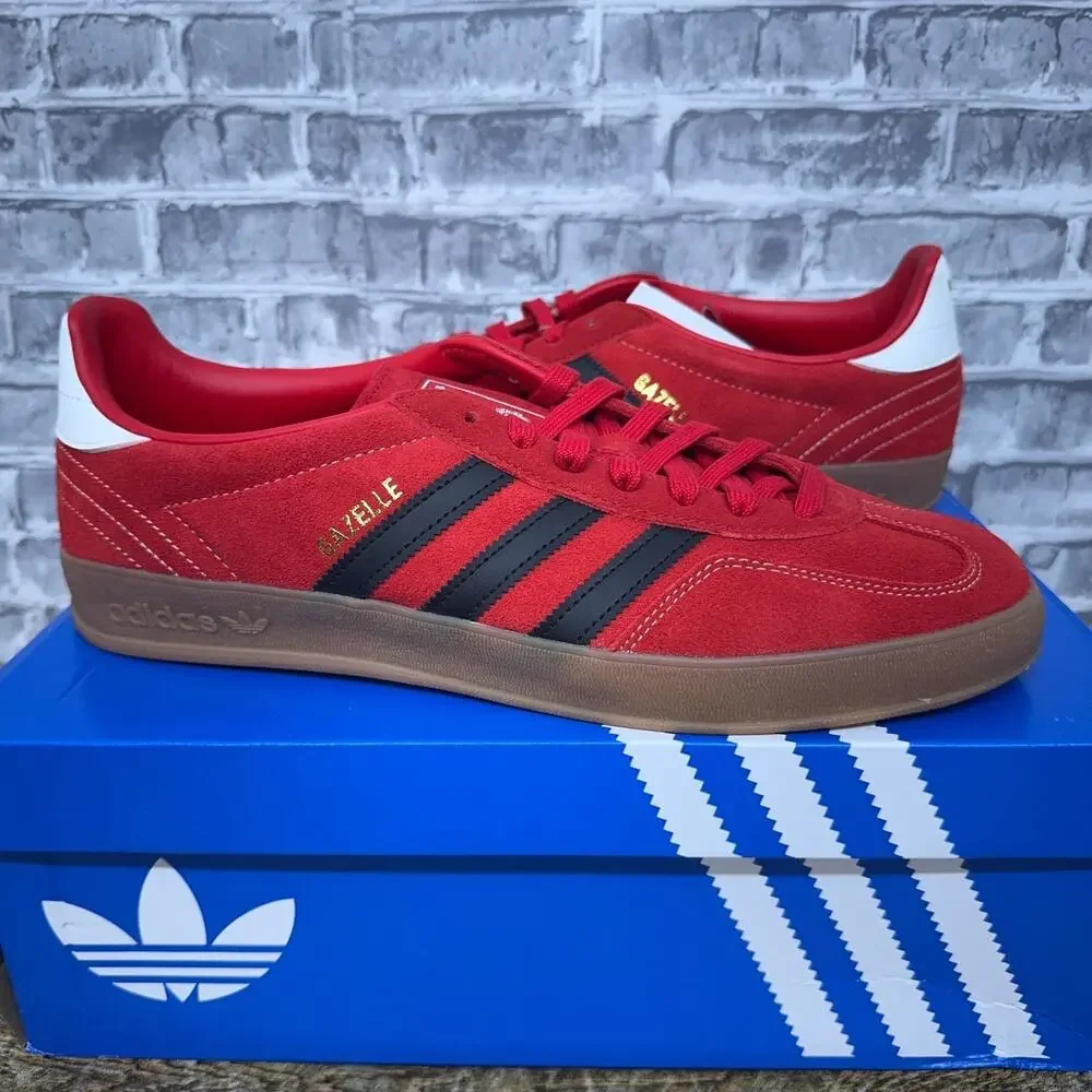 Adidas Originals Gazelle Indoor Casual Red Black White IH9654 Mens Size 12 New